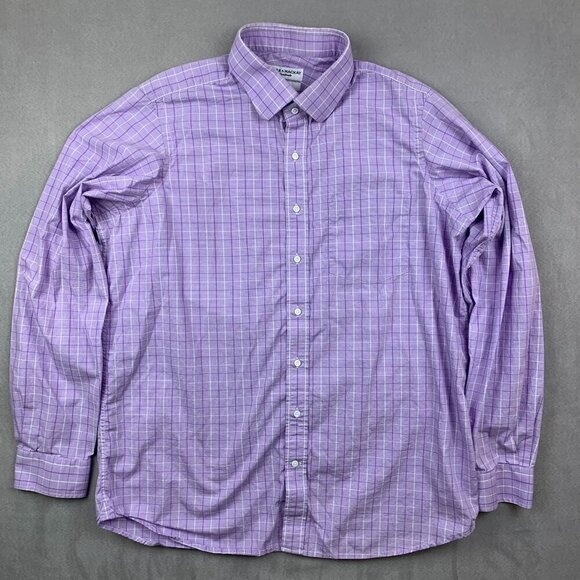 Spier & Mackay Mens Shirt XL Purple Plaid Button Up Long Sleeve Handmade Custom - Picture 1 of 7